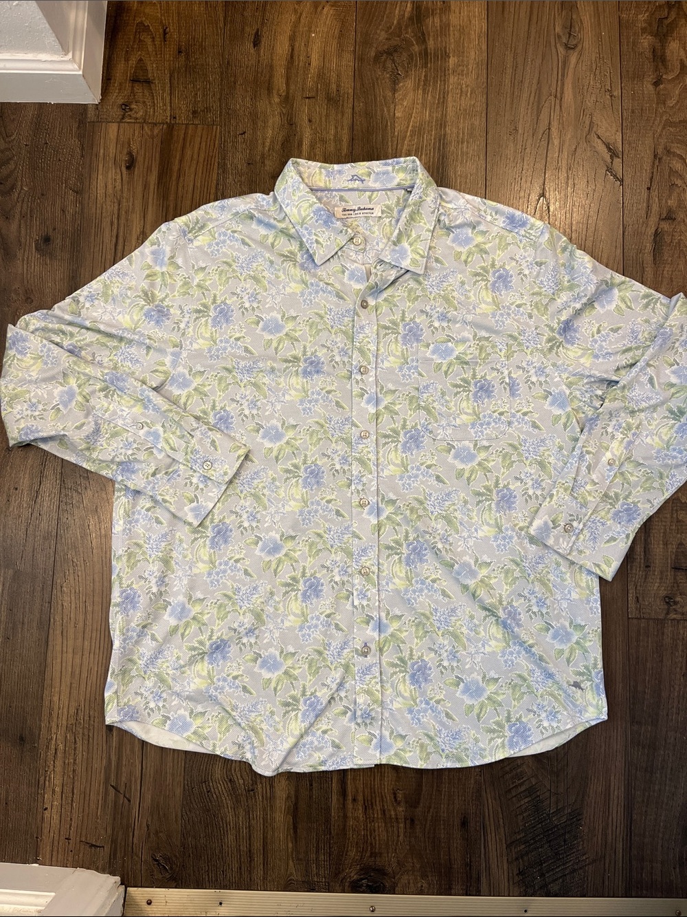 Tommy Bahama - The San Lucio Stretch Blue & Light Green Floral Button-Down Shirt